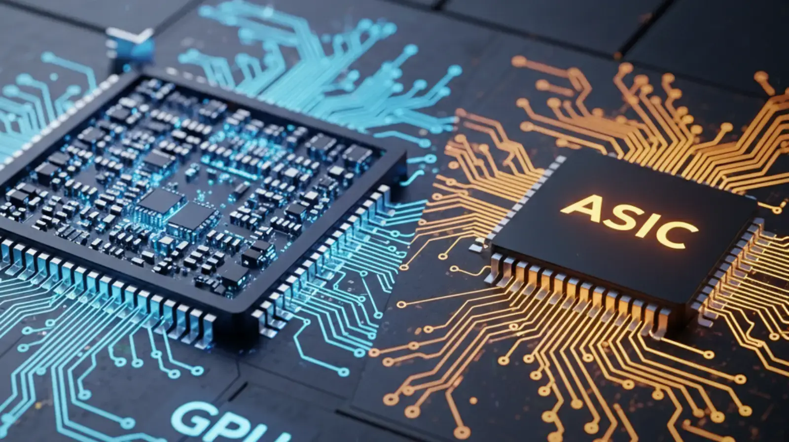 AI 반도체 시장은 GPU 중심에서 점차 ASIC의 경쟁과 대체 구도로 이동하고 있다. ASIC은 특정 작업에 맞춰 설계되어 효율이 높고 전력 소모가 낮으며 비용 경쟁력이 있어, 클라우드와 AI 기업의 새로운 선택지가 되고 있다. (이미지, Gemini 생성) AI 반도체 시장은 GPU 중심에서 점차 ASIC의 경쟁과 대체 구도로 이동하고 있다. ASIC은 특정 작업에 맞춰 설계되어 효율이 높고 전력 소모가 낮으며 비용 경쟁력이 있어, 클라우드와 AI 기업의 새로운 선택지가 되고 있다. (이미지, Gemini 생성)